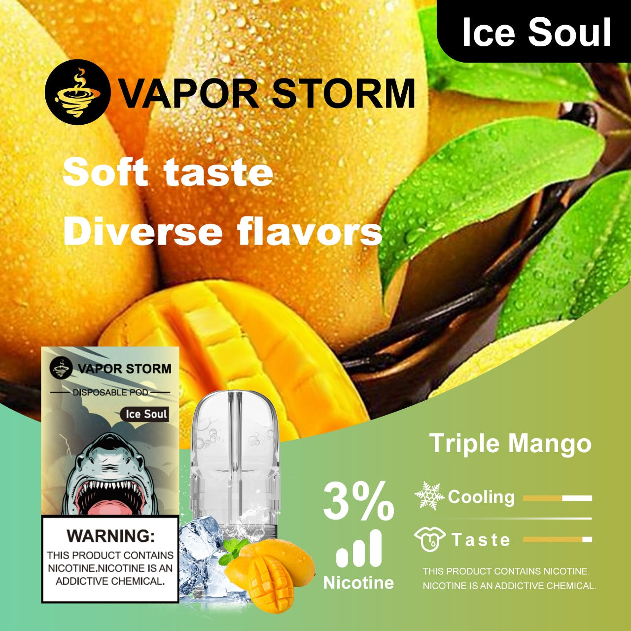 VAPOR STORM 風暴五代電子菸霧化煙彈 通配美人魚/meel/ilia哩啞等五代主機 買六顆贈送主機一隻