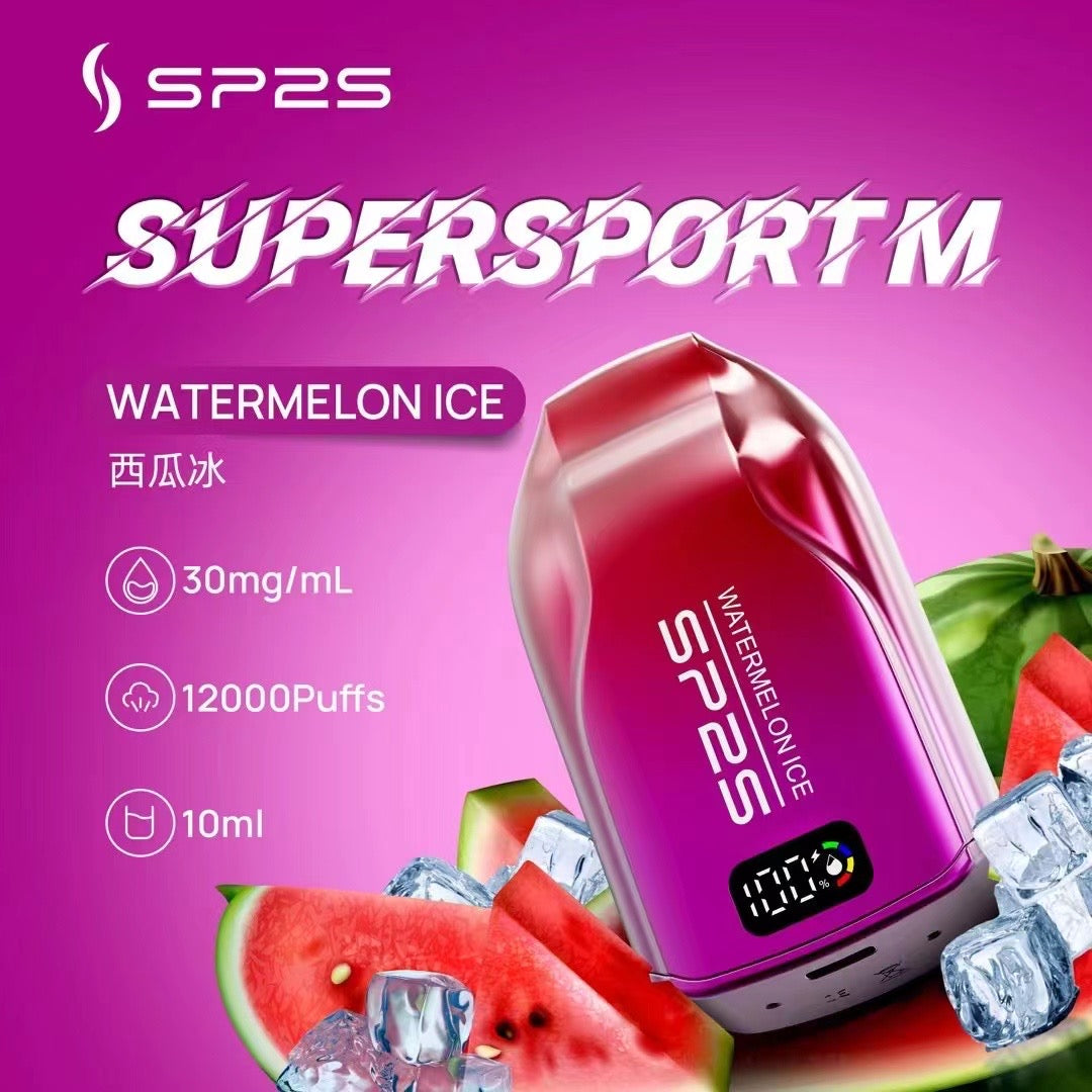 正品SP2S思博瑞 最新款sp2s一次性/拋棄式12000口 ,發光顯示屏,可充電電子煙 10ml超大容量