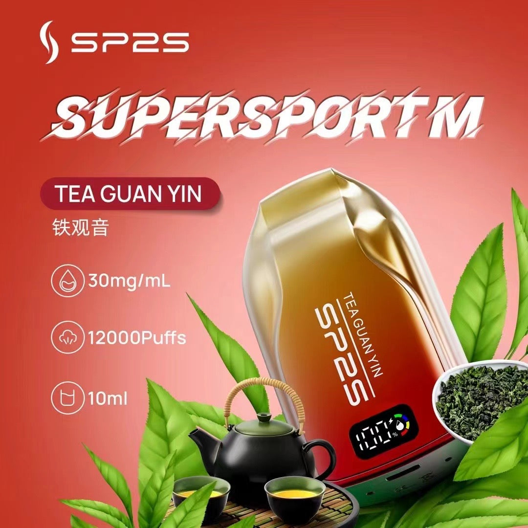 正品SP2S思博瑞 最新款sp2s一次性/拋棄式12000口 ,發光顯示屏,可充電電子煙 10ml超大容量
