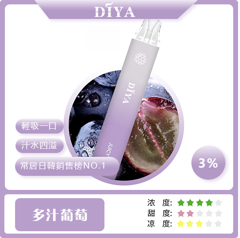 新品上市-DIYA叮啞7500口拋棄式/一次性電子煙 台灣現貨