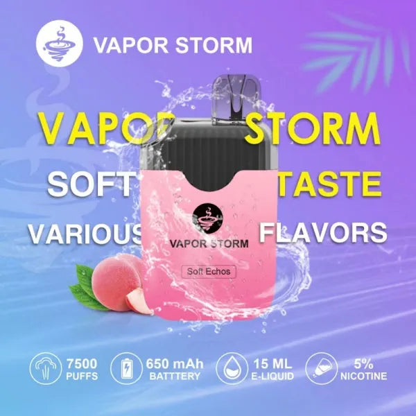 VAPOR STORM 風暴7500口 超大容量性拋棄式 一次性電子煙 可充電